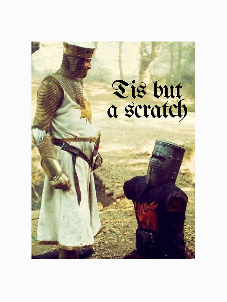 "Tis But A Scratch" Monty Python and the Holy Grail by eloveschickpeas