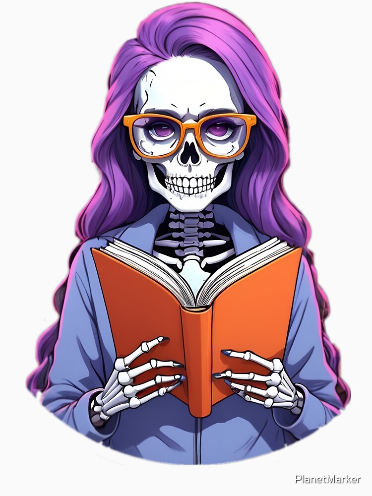 Preppy Skeleton Bookworm by PlanetMarker