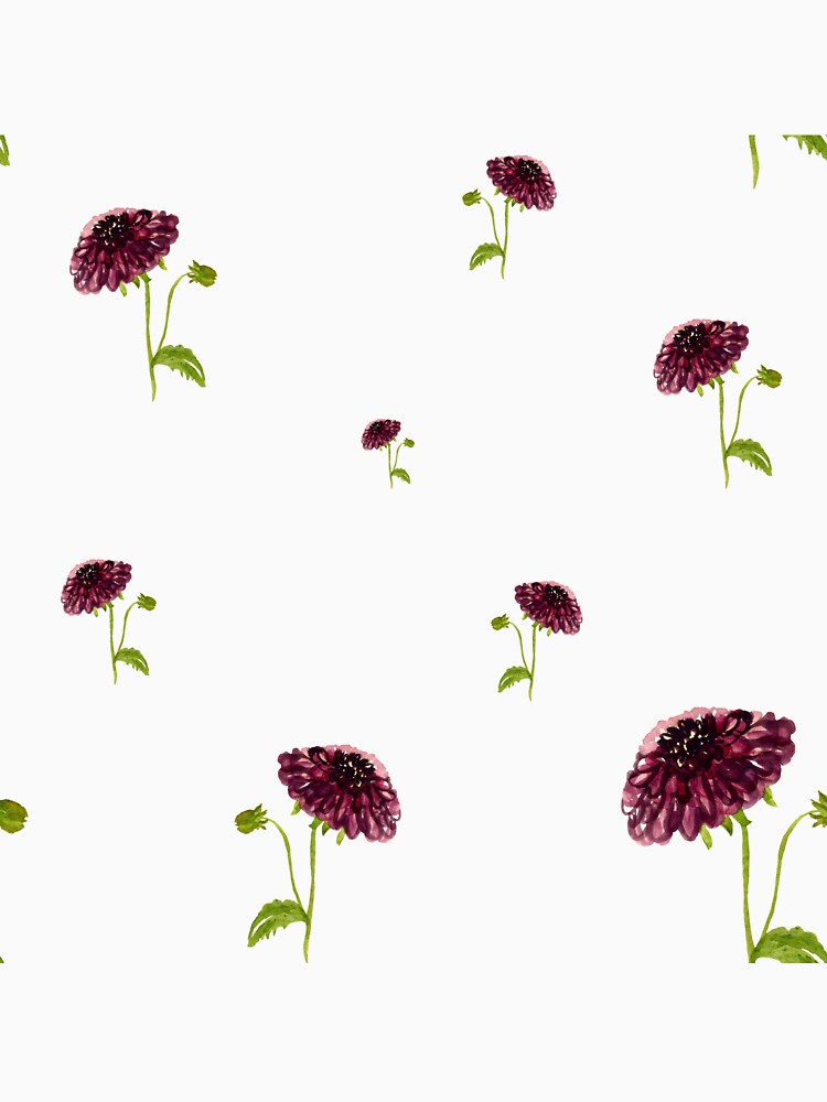 Dahlia Red Seamless Cute Pattern Watercolor Yana Mustafina Boho Soulful T-Shirts, Hoodie, Sweatshirt