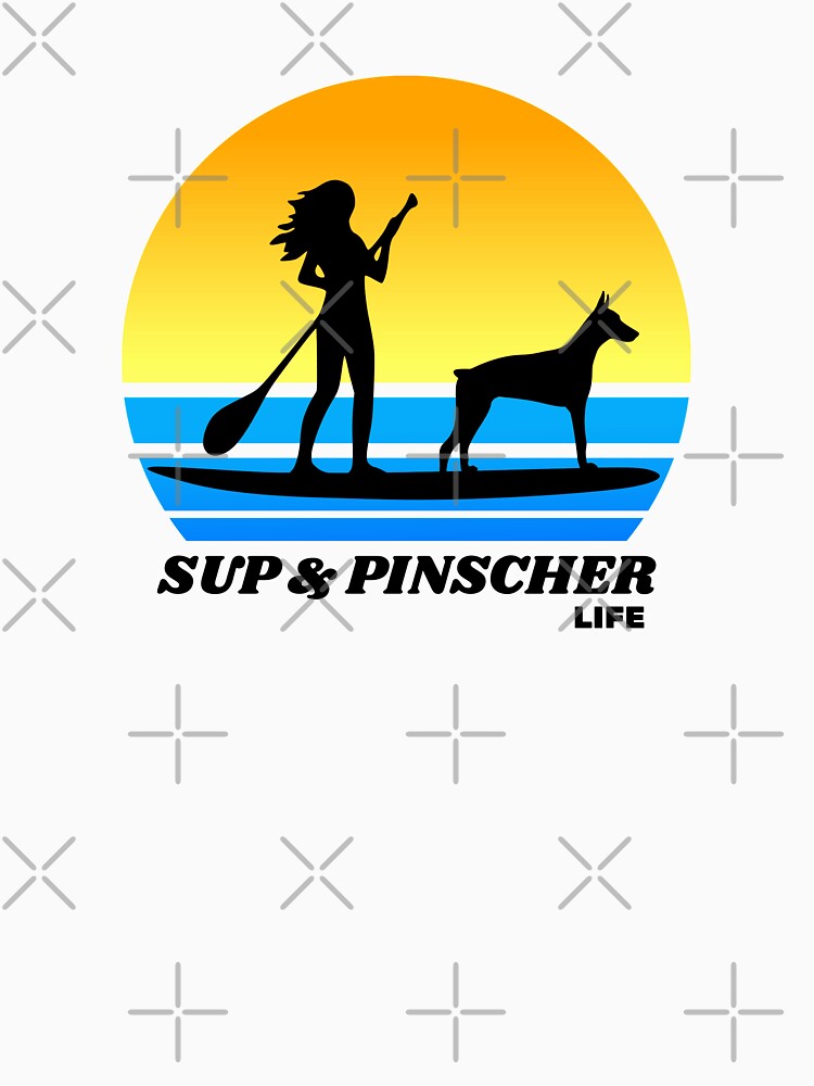 SUP and Pinscher Life - Women's Standup Paddleboard Summer Doberman Pinscher Gift by Guarddogdrive T-Shirts,... (Image 3)