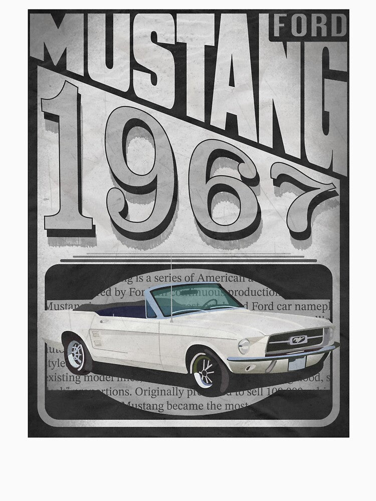 White 1967 Ford Mustang Design by amnelson05 T-Shirts, Hoodie, Sweatshirt | BlankRebels.com (Image 3)