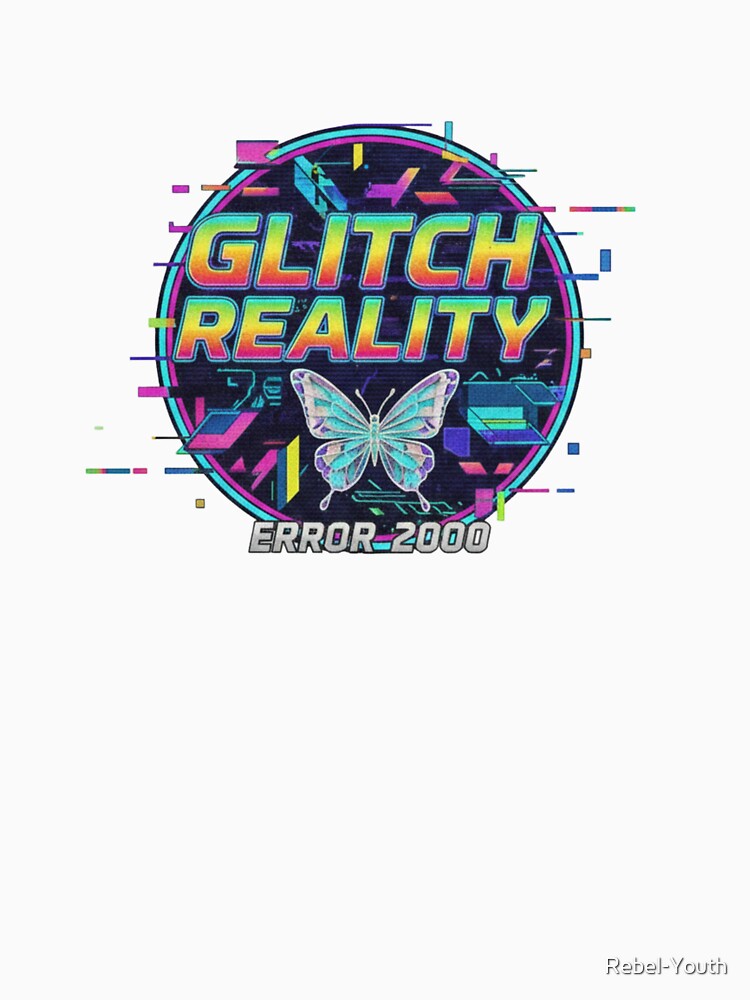 Retro design with butterfly, glitch effect and Y2K aesthetic. by Rebel-Youth T-Shirts, Hoodie, Sweatshirt (Image 3)