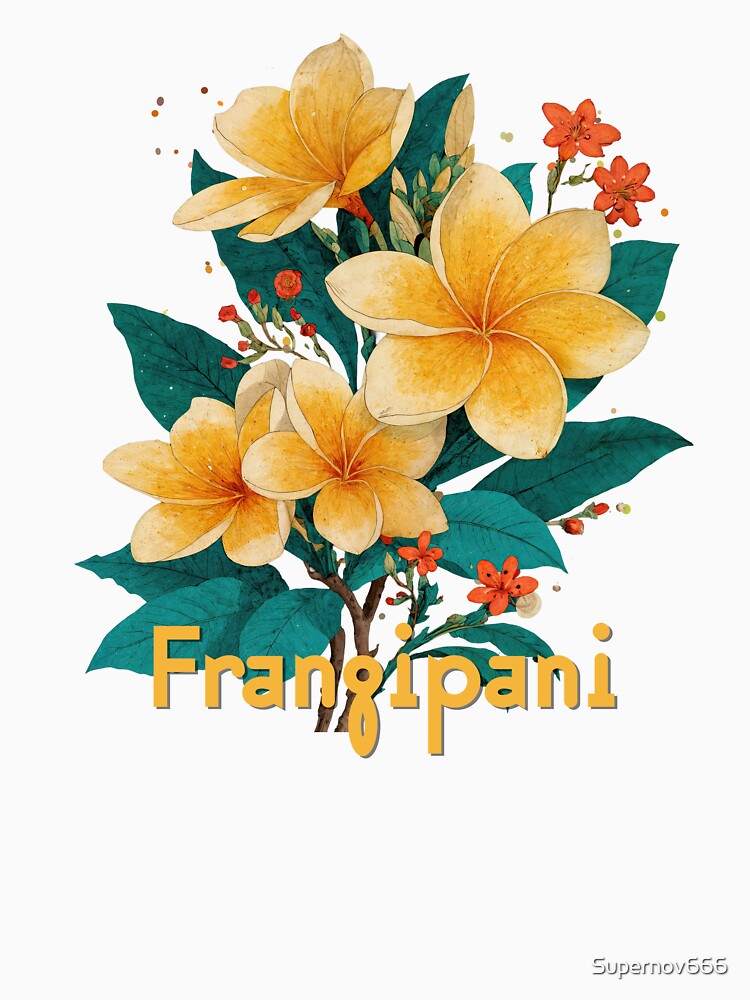 Frangipani – Tropical Bloom Illustration by ForeverPrintsOK T-Shirts, Hoodie, Sweatshirt | BlankRebels.com (Image 3)