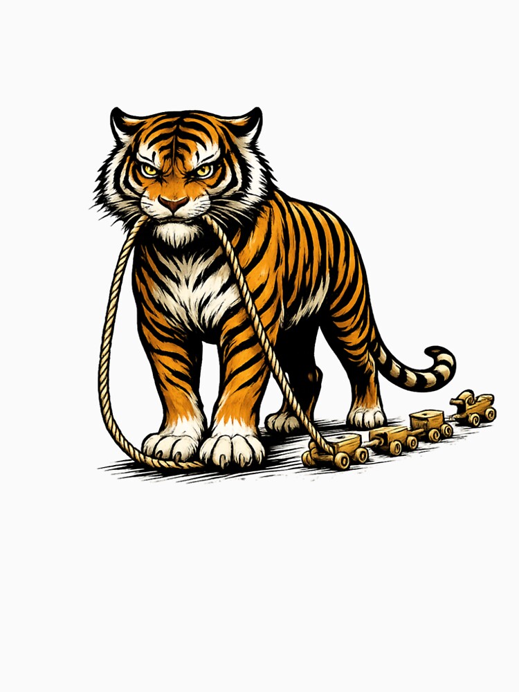 Stopped Tiger Pull Toy — Hoodie Edition by mikawaya studio T-Shirts, Sweatshirt | BlankRebels.com (Image 2)
