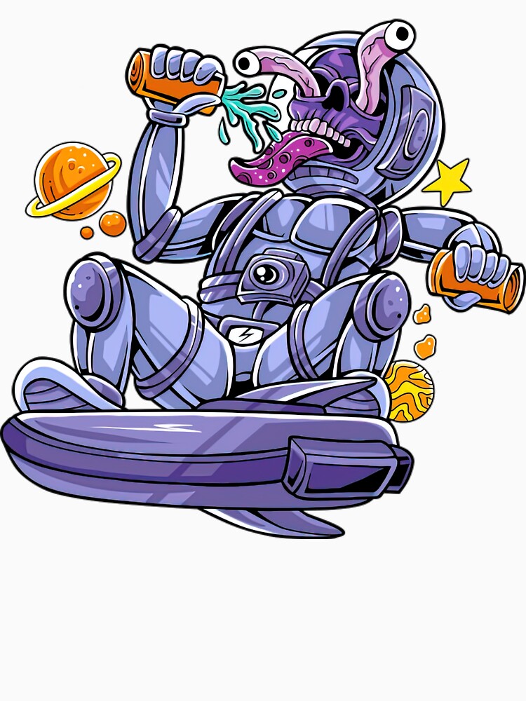 GOOFY ASTRONAUT IN SPACE PLAYING SKATEBOARD by BrianOMinard T-Shirts, Hoodie, Sweatshirt | BlankRebels.com (Image 3)