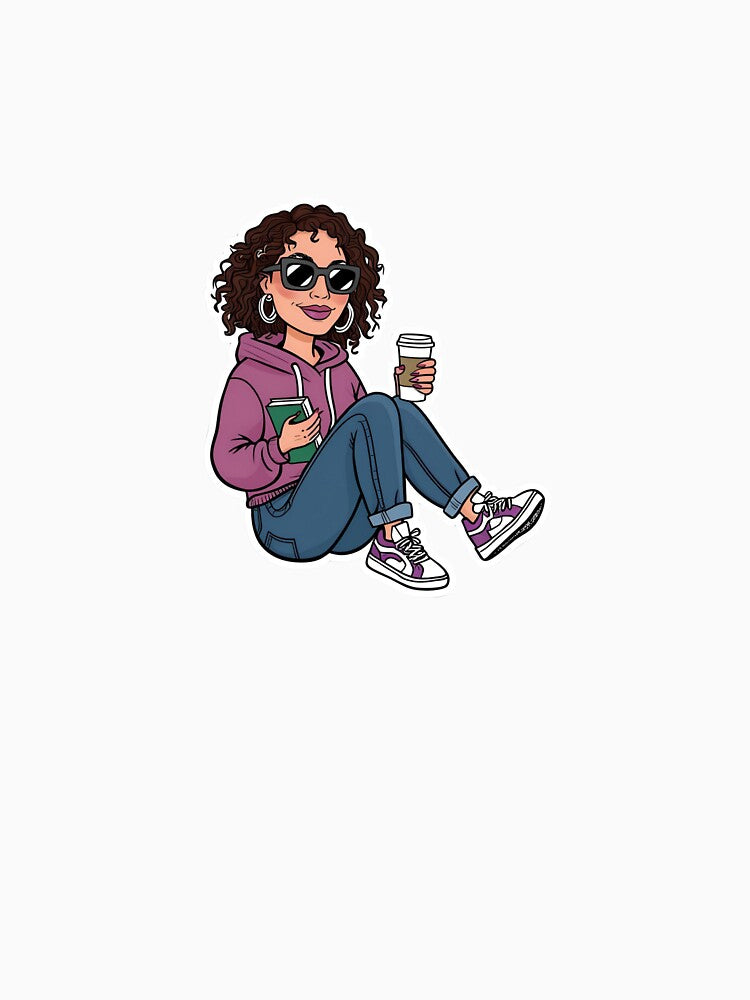 Curly Coffee Mama Sticker by zappystix