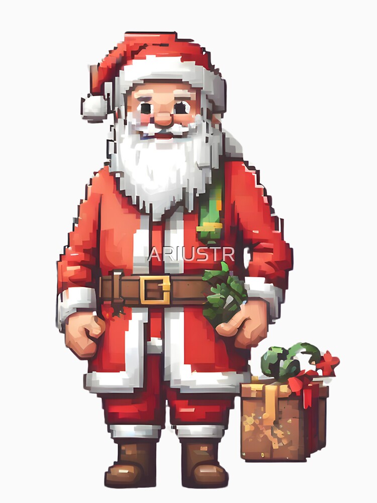 Pixel Art Christmas Santa by ARIUSTR T-Shirts, Hoodie, Sweatshirt | BlankRebels.com (Image 3)