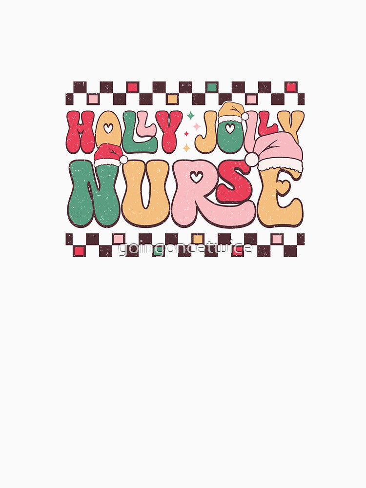 Retro-Holly-Jolly-Nurse by goingoncetwice T-Shirts, Hoodie, Sweatshirt | BlankRebels.com (Image 3)
