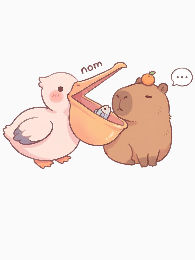 Capybara and pelican by Kimicute T-Shirts, Hoodie, Sweatshirt | BlankRebels.com (Image 3)