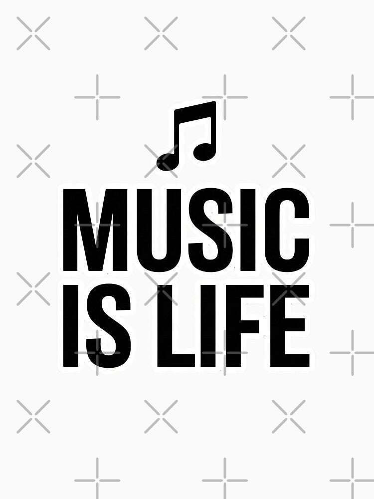 Music Is Life Minimal Music Sticker | Music Lover Design by DreamyDesigns17 T-Shirts, Hoodie, Sweatshirt (Image 3)