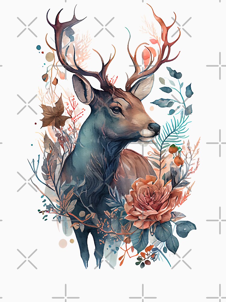 Deer Cottagecore Cute Floral Woodland Aesthetic by SpookshowDesign T-Shirts, Hoodie, Sweatshirt | BlankRebels.com (Image 3)