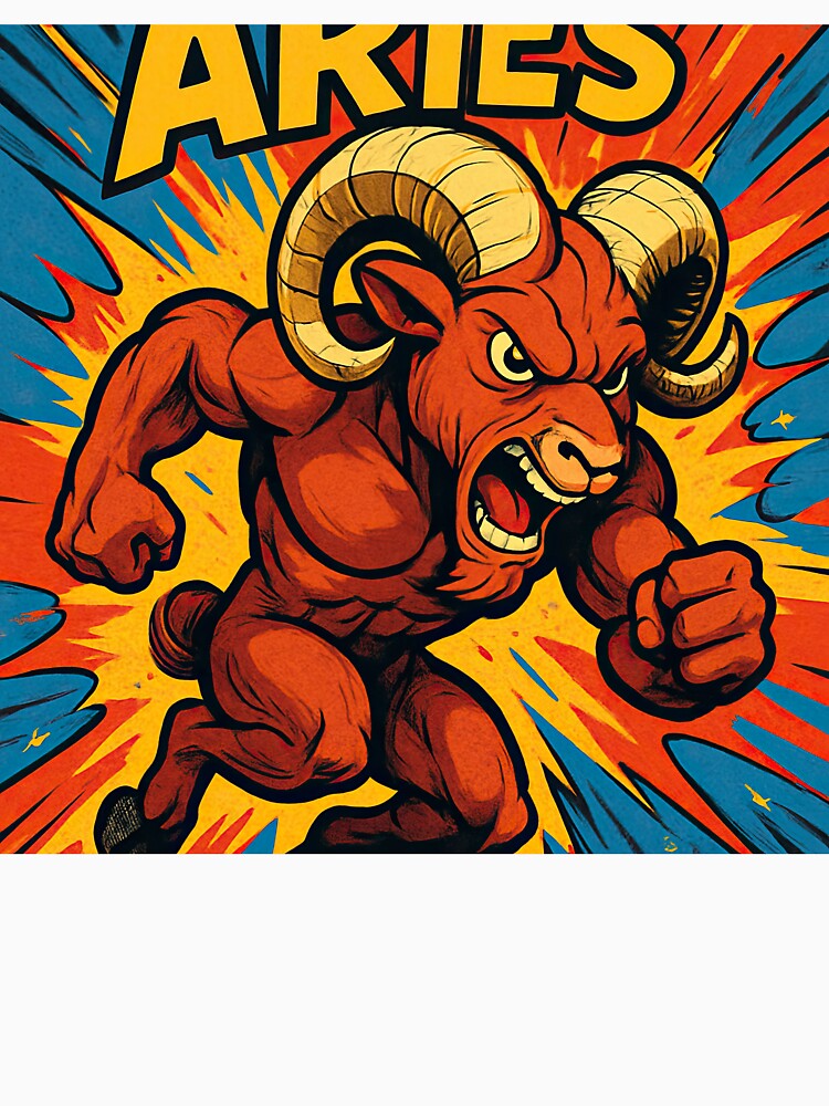 Aries zodiac symbol | Comics stylCartoone - by ComicsFactory T-Shirts, Hoodie, Sweatshirt | BlankRebels.com (Image 3)