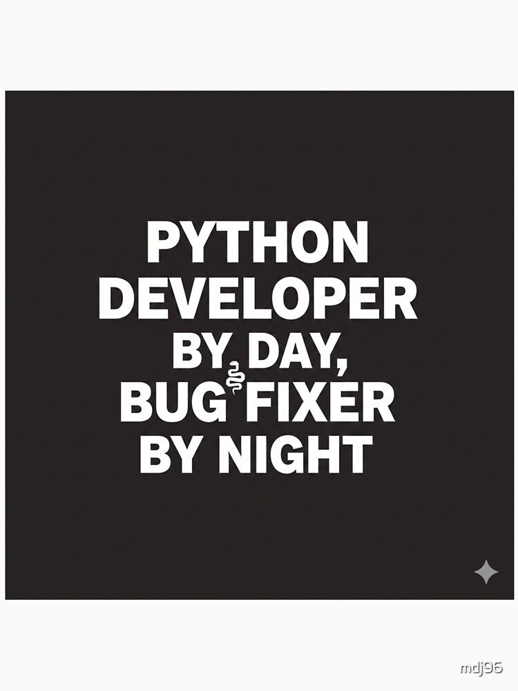 Python Developer By Day Bug Fixer By Night Sticker | Coder Humor by mdj96 T-Shirts, Hoodie, Sweatshirt (Image 3)