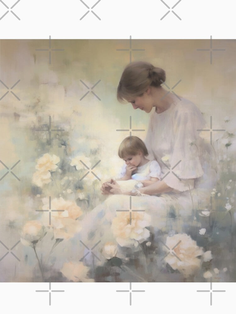 Coquette aesthetic vintage painting of a a mom and baby by Coquette Art T-Shirts, Hoodie, Sweatshirt (Image 2)