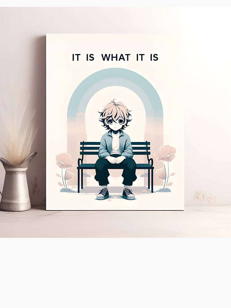 It Is What It Is Anime Art | Minimalist Emotional Calm Anime Illustration by shopwithcare T-Shirts, Hoodie,... (Image 3)
