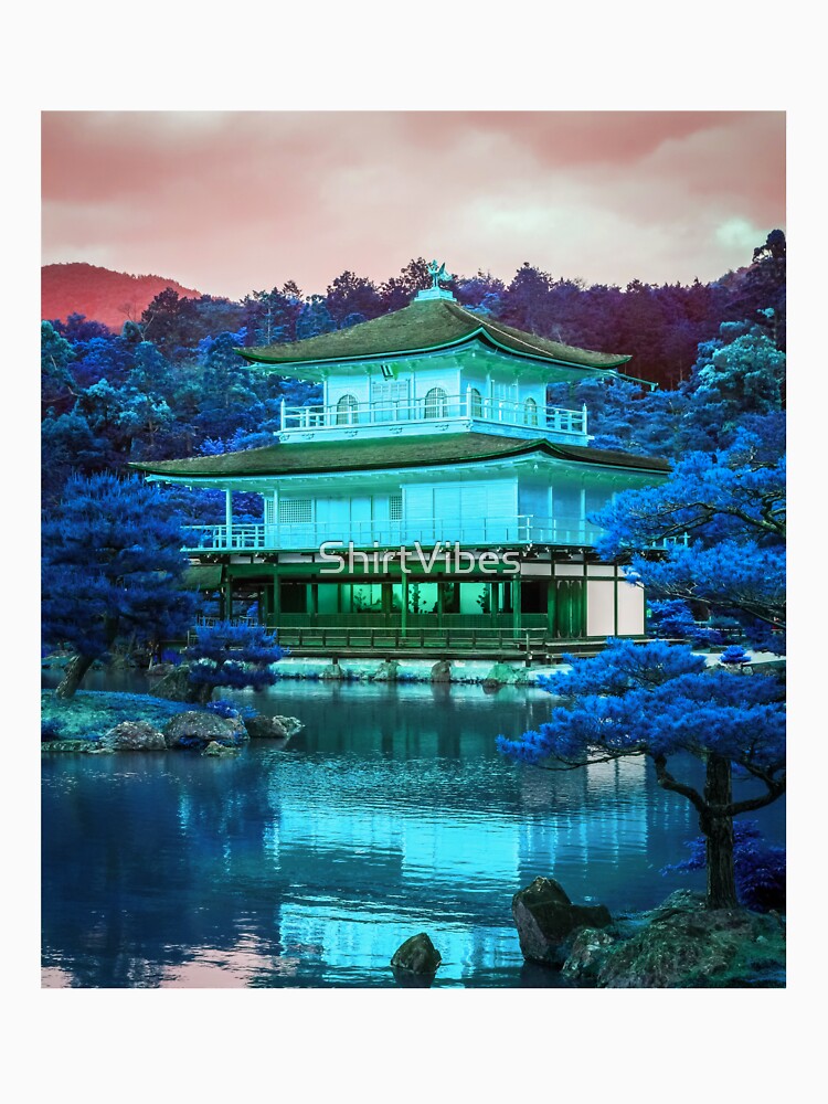 Kinkakuji Blue Vaporwave Aesthetic by ShirtVibes T-Shirts, Hoodie, Sweatshirt | BlankRebels.com (Image 3)