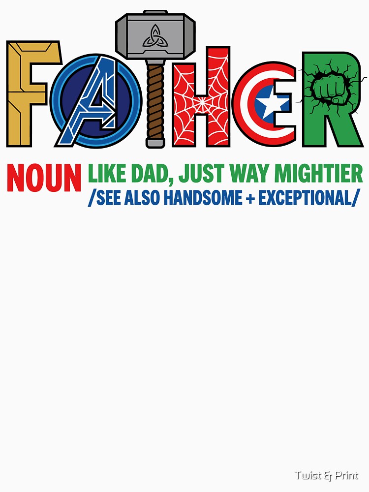 Father Superhero Inspired Design – Funny Dad Definition Comic Style by Twist & Print