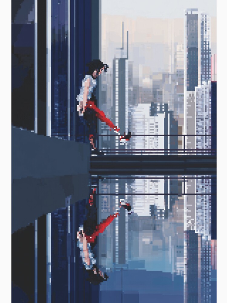 Mirror’s Edge Pixel Art – Retro Parkour Skyline Tribute by Pixel8Prints T-Shirts, Hoodie, Sweatshirt (Image 2)