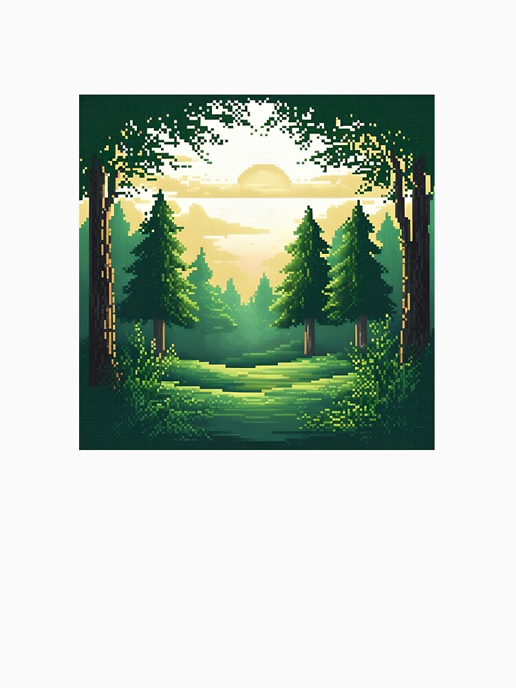 Pixel Art Forest by mochiwasabi T-Shirts, Hoodie, Sweatshirt | BlankRebels.com (Image 3)
