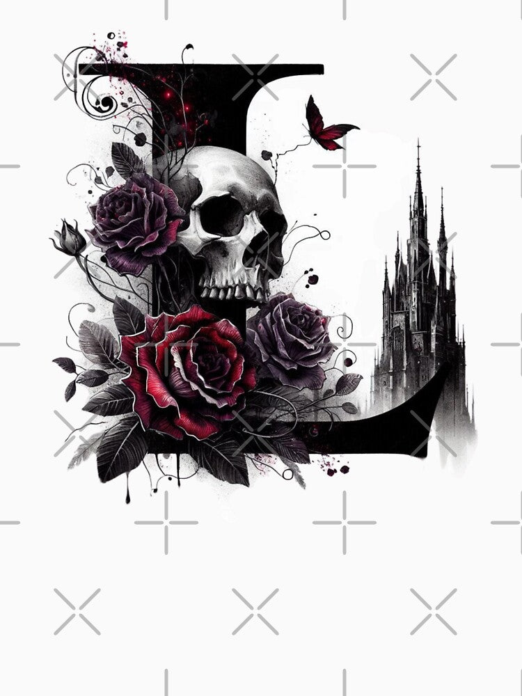 Gothic Halloween Skull and Roses L by CultDigHoriz T-Shirts, Hoodie, Sweatshirt | BlankRebels.com (Image 3)