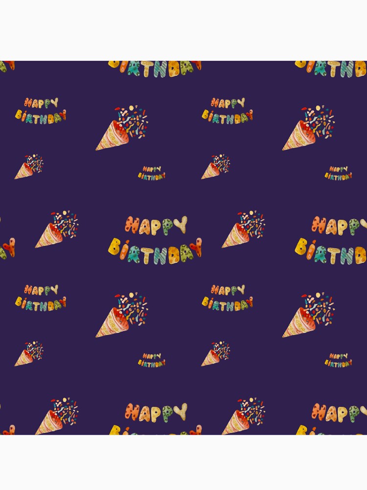 Happy birthday cute colorful pattern a watercolor violet by Yana Mustafina | Boho Soulful Designs T-Shirts,... (Image 2)