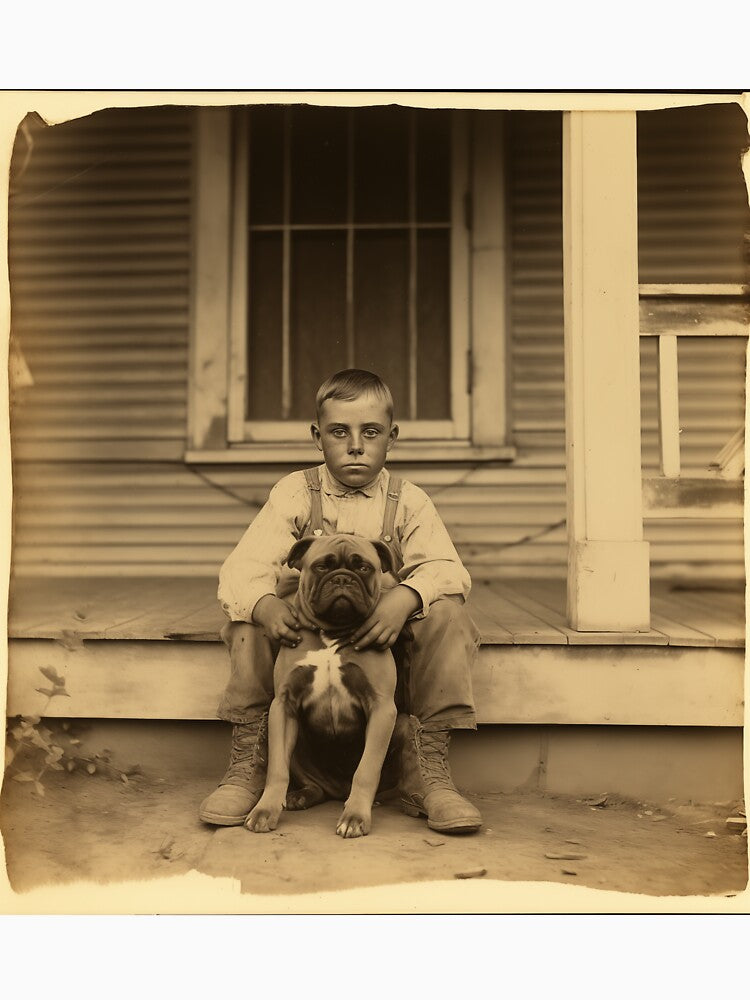 Vintage Photograph of Boy with Boxer Dog by Samuelsboro T-Shirts, Hoodie, Sweatshirt | BlankRebels.com (Image 3)