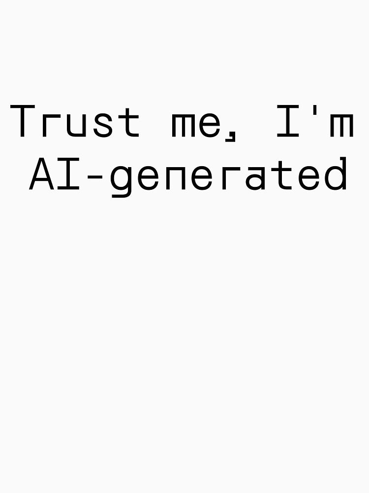 Trust me, I’m AI-generated by PromptlyPrinted T-Shirts, Hoodie, Sweatshirt | BlankRebels.com (Image 3)