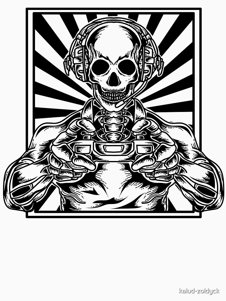 Skeleton Playing Video Games by kalud-zoldyck T-Shirts, Hoodie, Sweatshirt | BlankRebels.com (Image 3)