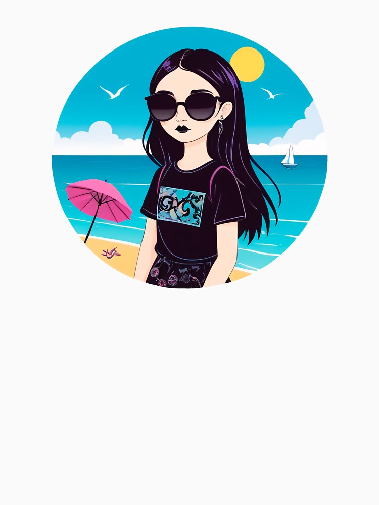 Summer Goth Girl at Blue Ocean Beach by MadnessEnvelope