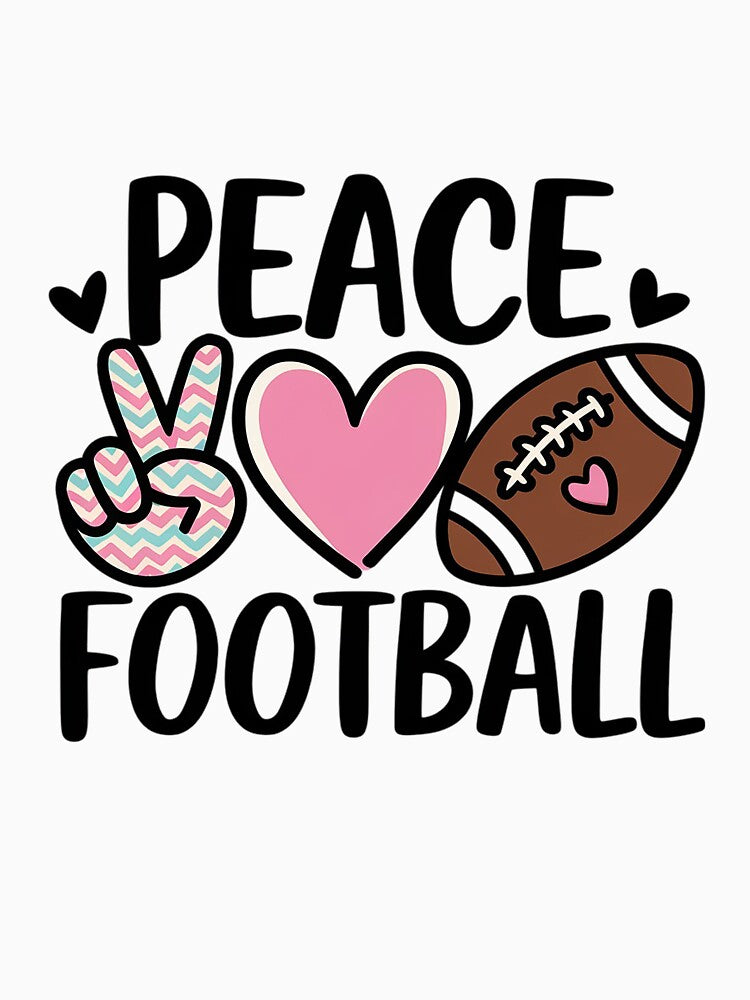 Peace Love Football Mom Cute for Women Teen Girls by Rrettgison