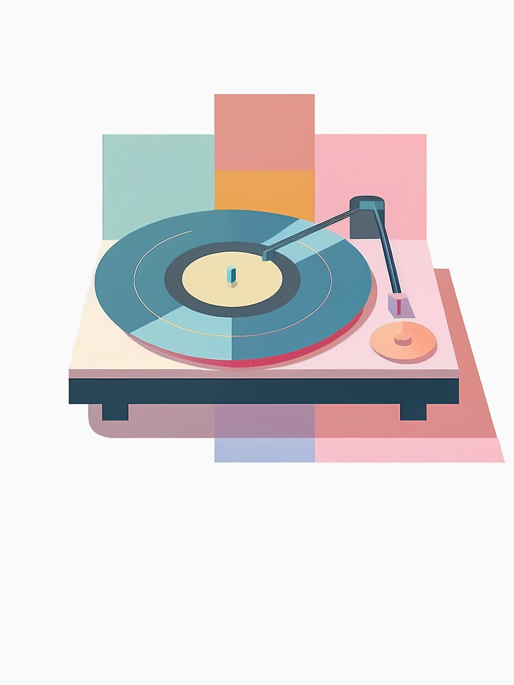 Dj Turntable in Bauhaus Style Art Pastel Colors by OzzFrequency T-Shirts, Hoodie, Sweatshirt | BlankRebels.com (Image 3)