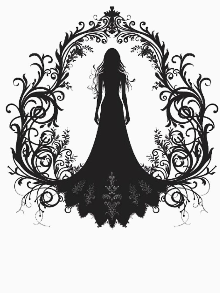 Gothic Lady Silhouette Ornament by AlexLineArt T-Shirts, Hoodie, Sweatshirt | BlankRebels.com (Image 3)