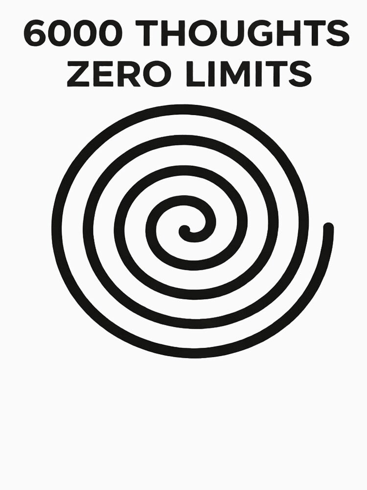 6000 Thoughts Zero Limits – Minimalist Black Spiral Mindset Design by Spiral Studio T-Shirts, Hoodie, Sweatshirt (Image 3)