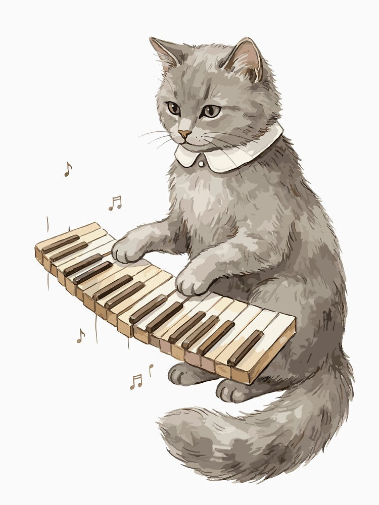 Light Academia: Pianist Grey Tabby T-Shirts, Hoodie, Sweatshirt