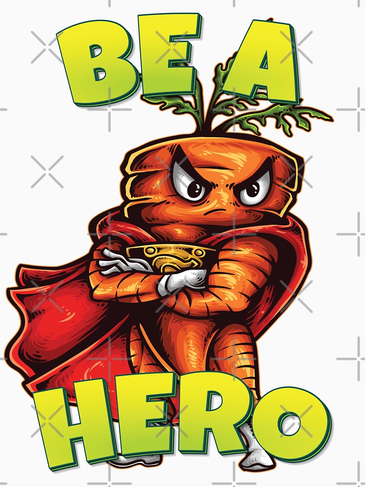 Be A Hero Superhero Angry Carrot Foodietoon by ProjectX23 T-Shirts, Hoodie, Sweatshirt | BlankRebels.com (Image 3)