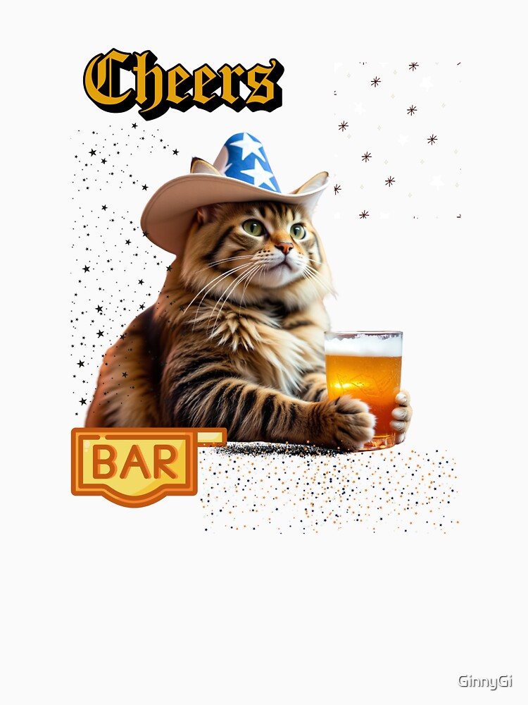 cowboy cat with stars and a drink by GinnyGi T-Shirts, Hoodie, Sweatshirt | BlankRebels.com (Image 3)