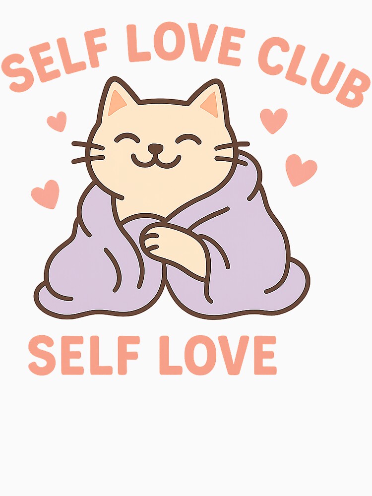 Self Love Club Cat – Cozy Blanket Meme by GoodVibeZoo T-Shirts, Hoodie, Sweatshirt | BlankRebels.com (Image 3)