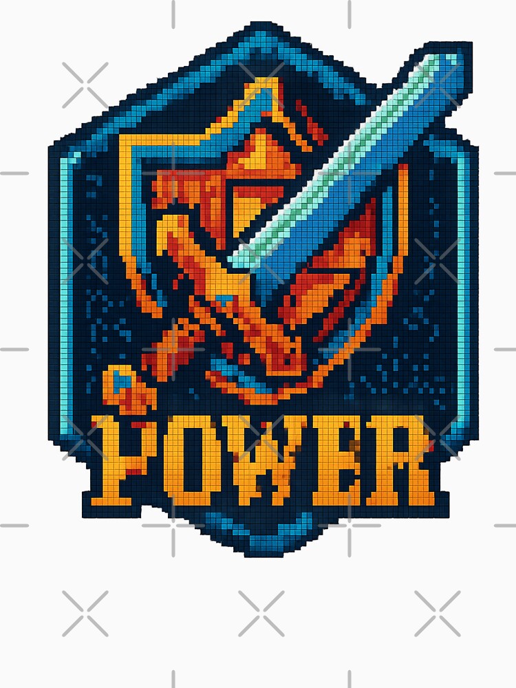 Pixel Quest Sword & Shield – Retro 8-Bit Hex-Art Gaming Design by TONSNAP T-Shirts, Hoodie, Sweatshirt (Image 3)