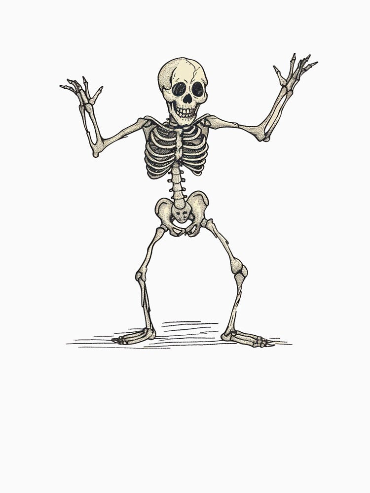 Dancing Halloween Skeleton – Funny Spooky Bones Illustration by EchoofElijah T-Shirts, Hoodie, Sweatshirt (Image 3)