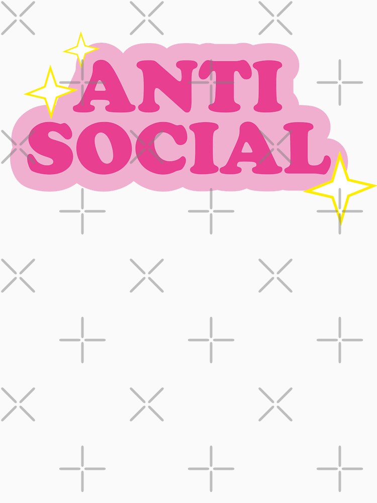 Anti social, design with a pinky, aesthetic and vintage style by LuisAl1600 T-Shirts, Hoodie, Sweatshirt (Image 3)