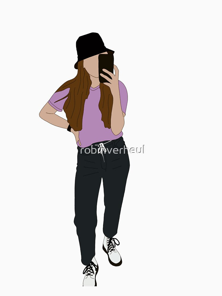 tumblr girl digital outline by robinverheul T-Shirts, Hoodie, Sweatshirt | BlankRebels.com (Image 3)