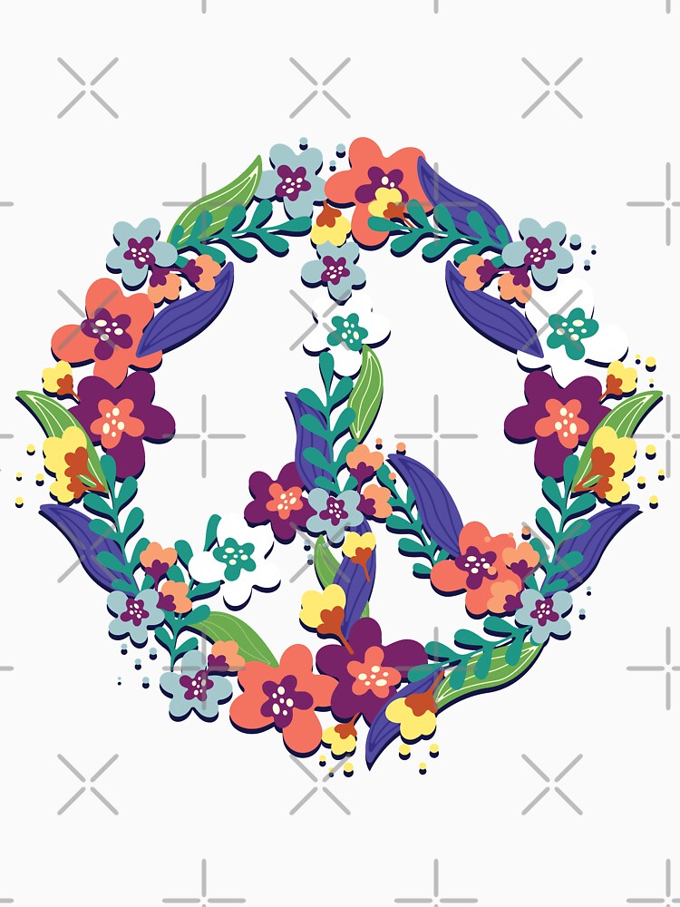 Hippie Peace Signs Floral by TheImperfecto T-Shirts, Hoodie, Sweatshirt | BlankRebels.com (Image 3)