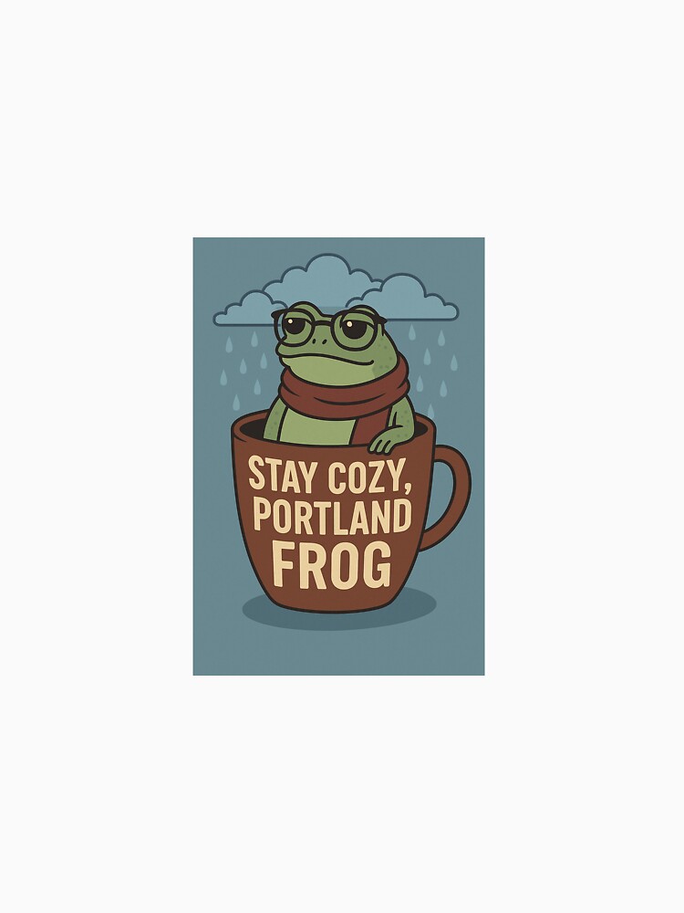 Portland Frog – Stay Cozy Meme Design ?☕?️ by LoaiArt T-Shirts, Hoodie, Sweatshirt | BlankRebels.com (Image 3)