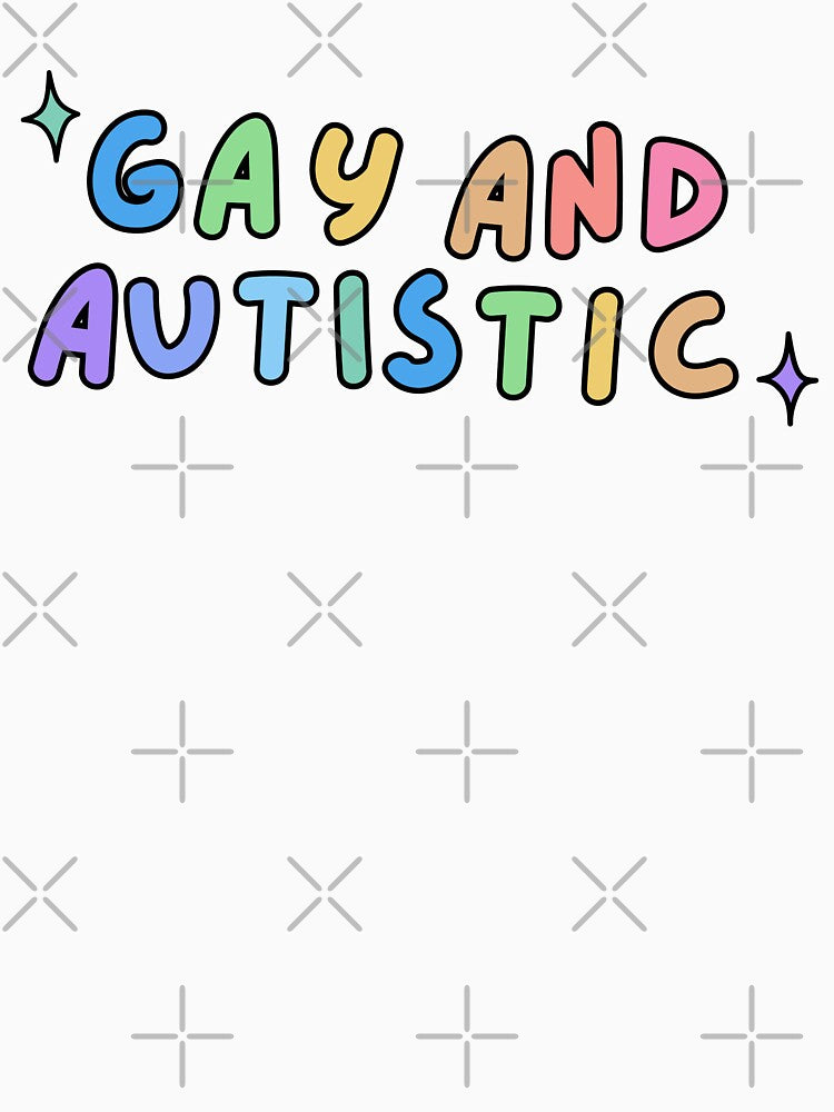 Gay and autistic rainbow text | lgbt and neurodivergent by NeurodiverseTea T-Shirts, Hoodie, Sweatshirt (Image 3)
