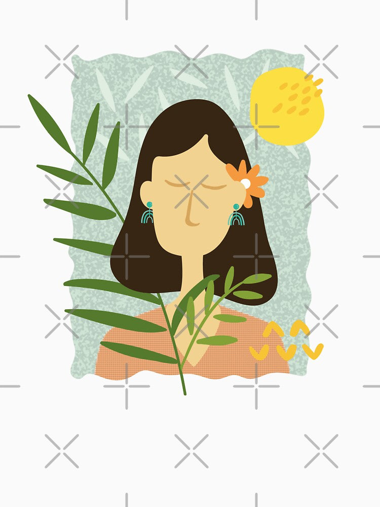 Boho Girl (Green Background) by RanRanDesigns