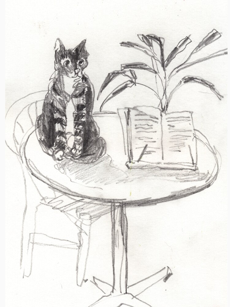 Pencil drawing, cat on the table by waterlet T-Shirts, Hoodie, Sweatshirt | BlankRebels.com (Image 2)