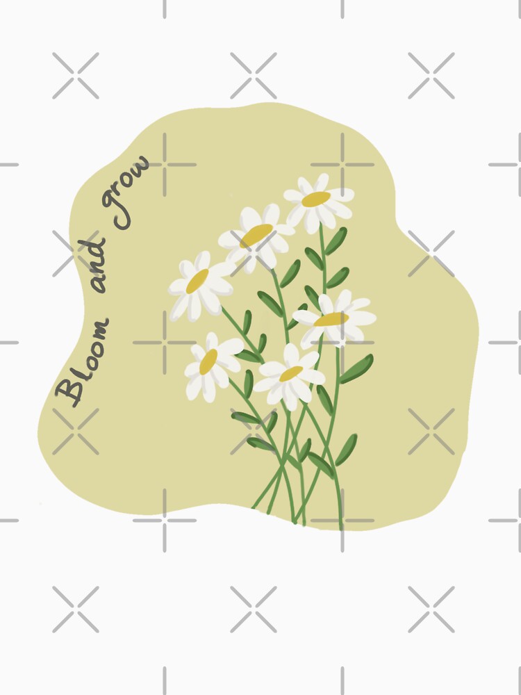 Bloom and grow, inspirational life quote , spring design (colour pallete, color palete) by Sanaura T-Shirts,... (Image 3)