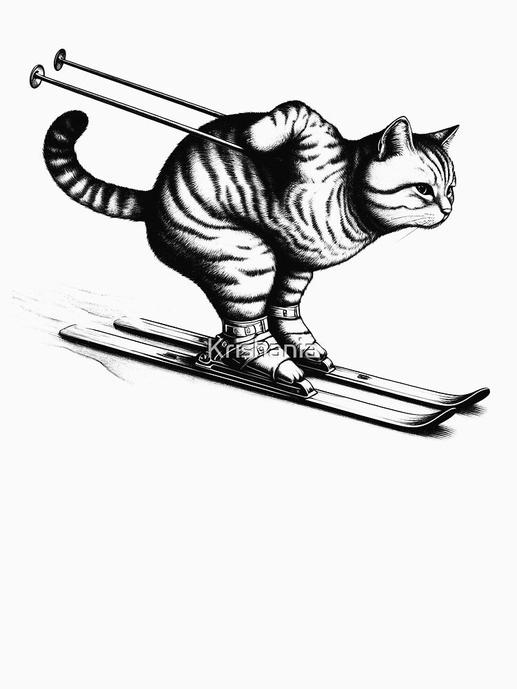 Cat Playing Ski - Cat Skiing by Kimberley King Art  King Art T-Shirts, Hoodie, Sweatshirt | BlankRebels.com (Image 3)