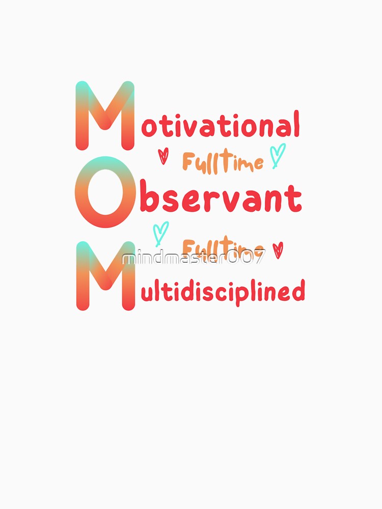 Full-time Mom - Typography by mindmaster007 T-Shirts, Hoodie, Sweatshirt | BlankRebels.com (Image 3)