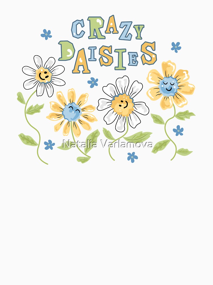 Smiling and dancing daisy flowers by Natalia Varlamova